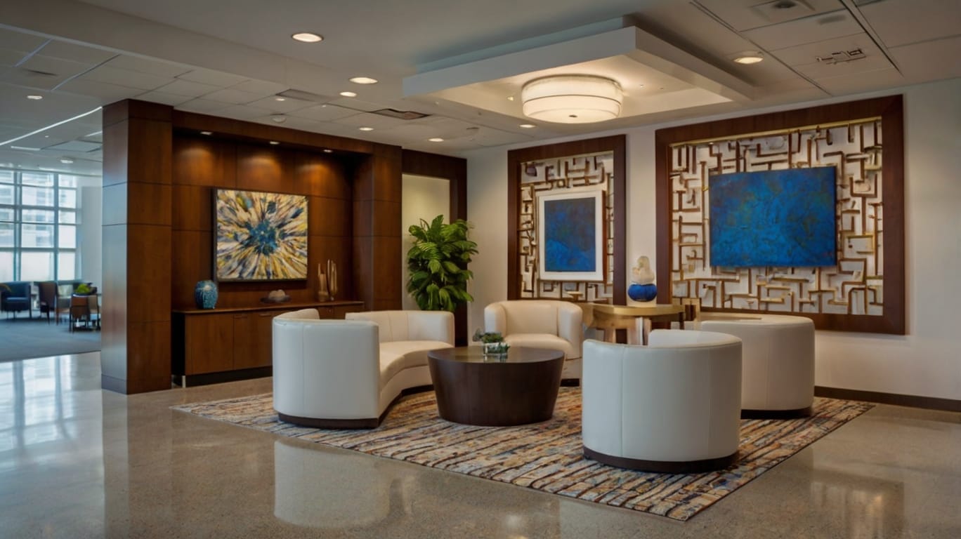 Design office with handmade decorations and customized furniture