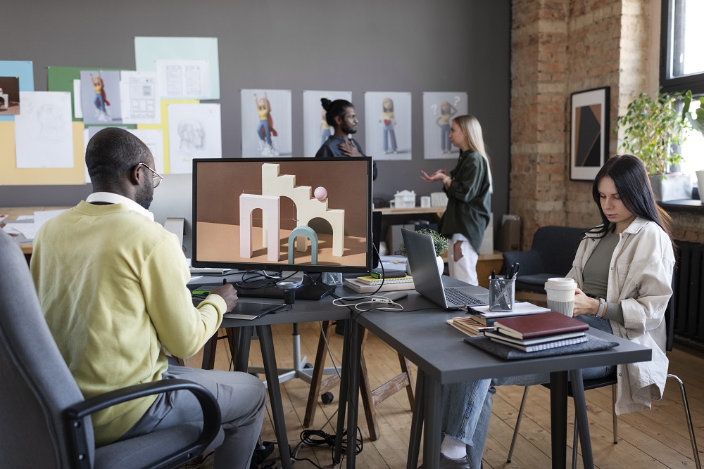 Using Digital Art and Screens in Modern Office Decor