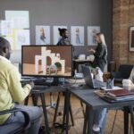 Using Digital Art and Screens in Modern Office Decor